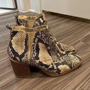 Snake print boots